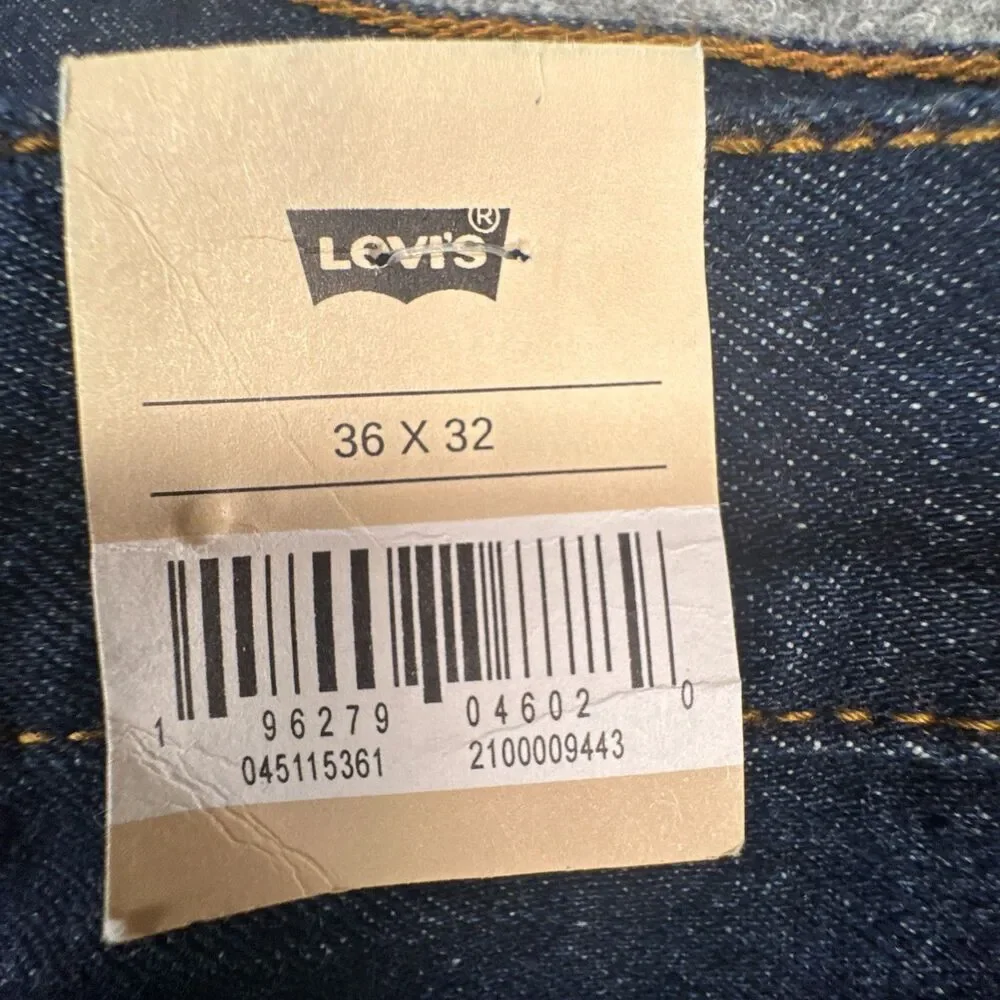 Levi's 501 Original Jeans Men's W36 L32 Dark Wash Button Fly NWT 100% Cotton